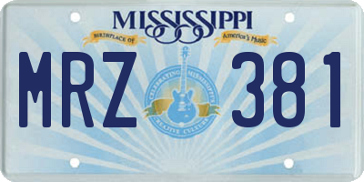 MS license plate MRZ381