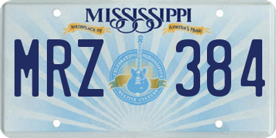 MS license plate MRZ384