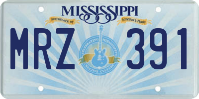 MS license plate MRZ391