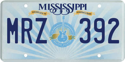MS license plate MRZ392