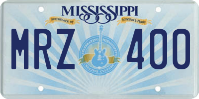 MS license plate MRZ400