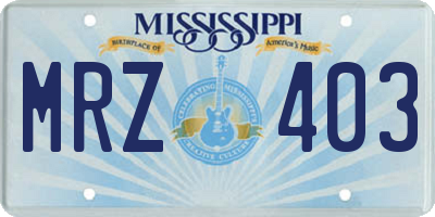MS license plate MRZ403