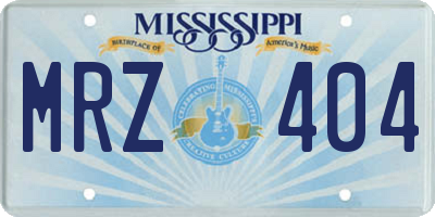 MS license plate MRZ404