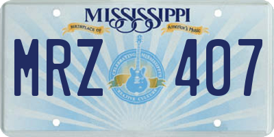 MS license plate MRZ407