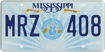 MS license plate MRZ408
