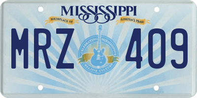 MS license plate MRZ409