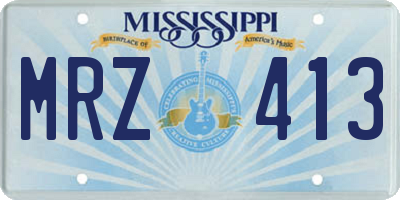 MS license plate MRZ413
