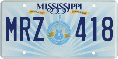 MS license plate MRZ418
