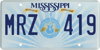 MS license plate MRZ419