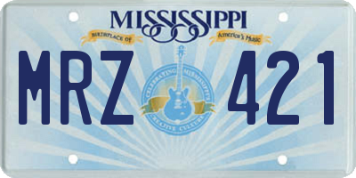 MS license plate MRZ421
