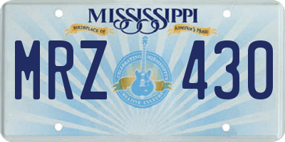 MS license plate MRZ430