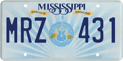 MS license plate MRZ431