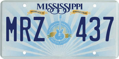 MS license plate MRZ437