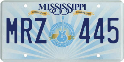 MS license plate MRZ445
