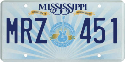MS license plate MRZ451