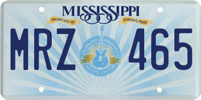 MS license plate MRZ465