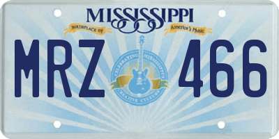 MS license plate MRZ466