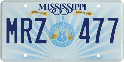 MS license plate MRZ477