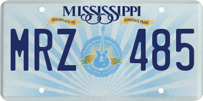MS license plate MRZ485
