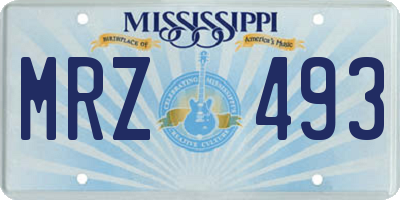 MS license plate MRZ493