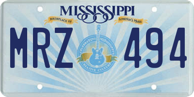 MS license plate MRZ494
