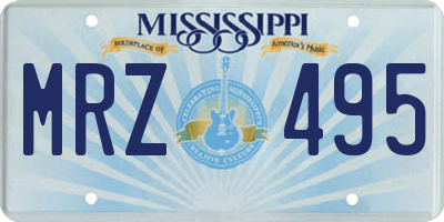 MS license plate MRZ495