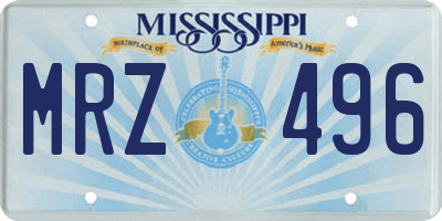 MS license plate MRZ496