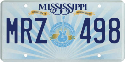 MS license plate MRZ498