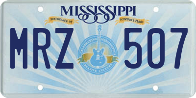MS license plate MRZ507