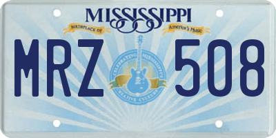 MS license plate MRZ508