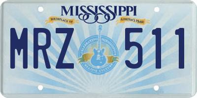 MS license plate MRZ511