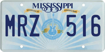 MS license plate MRZ516