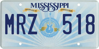 MS license plate MRZ518