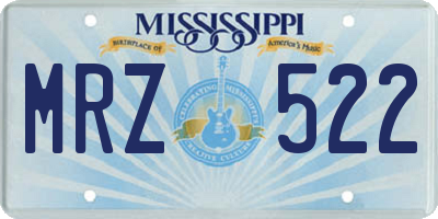 MS license plate MRZ522