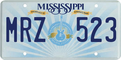 MS license plate MRZ523