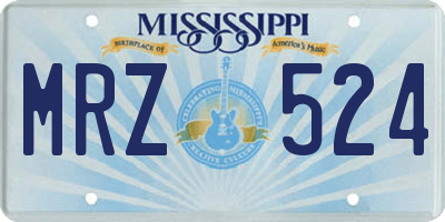 MS license plate MRZ524