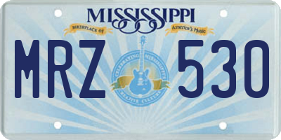 MS license plate MRZ530
