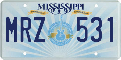 MS license plate MRZ531