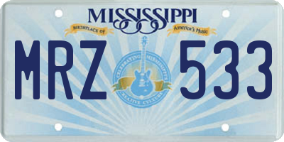 MS license plate MRZ533
