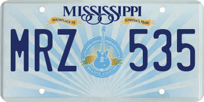 MS license plate MRZ535
