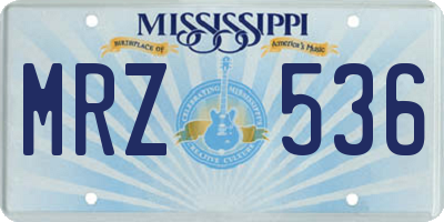 MS license plate MRZ536