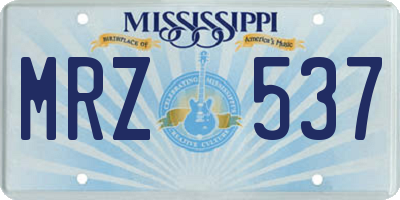 MS license plate MRZ537