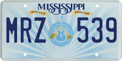 MS license plate MRZ539