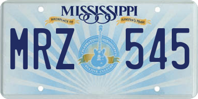 MS license plate MRZ545
