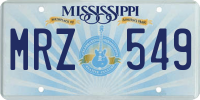 MS license plate MRZ549