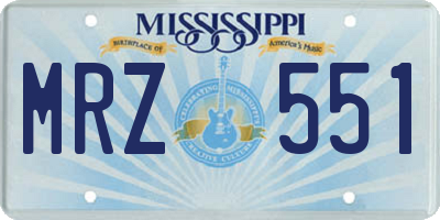 MS license plate MRZ551