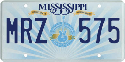 MS license plate MRZ575