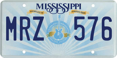 MS license plate MRZ576