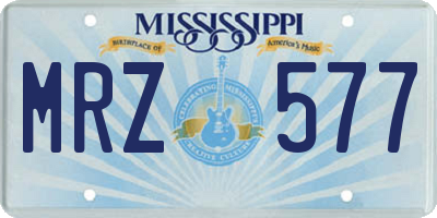 MS license plate MRZ577