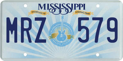 MS license plate MRZ579